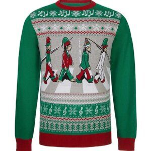 Collectible Abbey Road Elf Ugly Christmas Sweater Circa 2016 LG (Beatles)